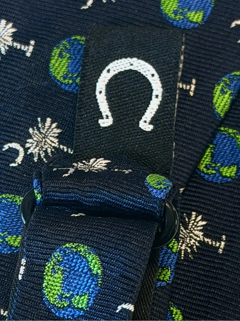 Ben Silver Charleston SC Palmetto Tree Moon Navy Silk Bowtie Earth Globe